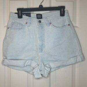 BDG Bleached Light Wash High-Waisted Denim Shorts